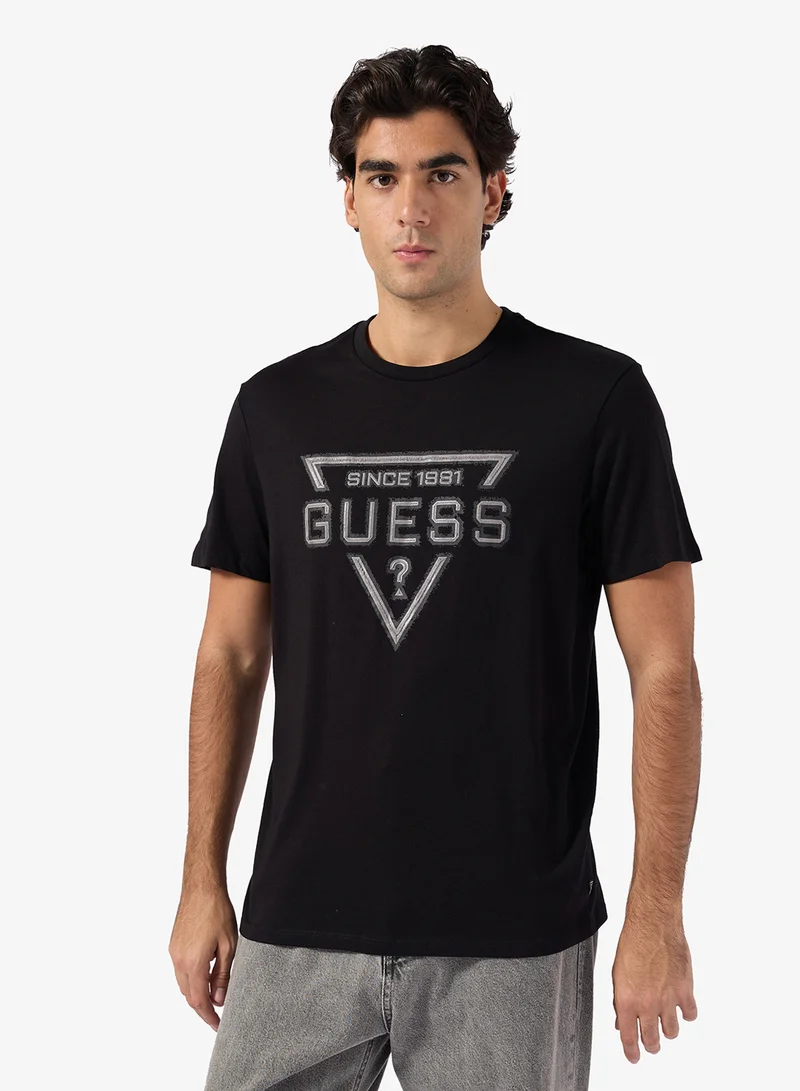 GUESS Short Sleeve Painted Triangle Tee